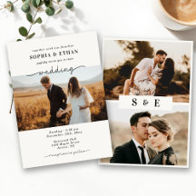 Mariage Photo Classique Beige Script Minimaliste
