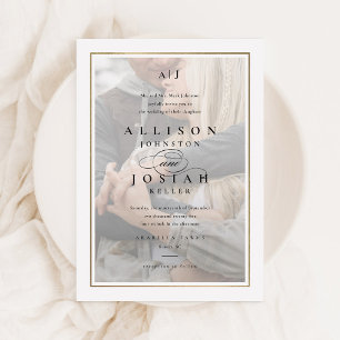 Invitation Mariage photo classique Elegant Gold