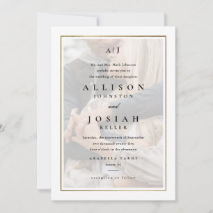 Invitation Mariage photo classique Elegant Gold