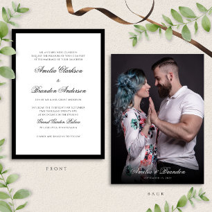 Invitation Mariage photo classique en noir et blanc