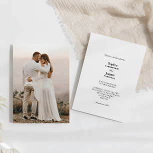 Invitation Mariage photo classique moderne simple