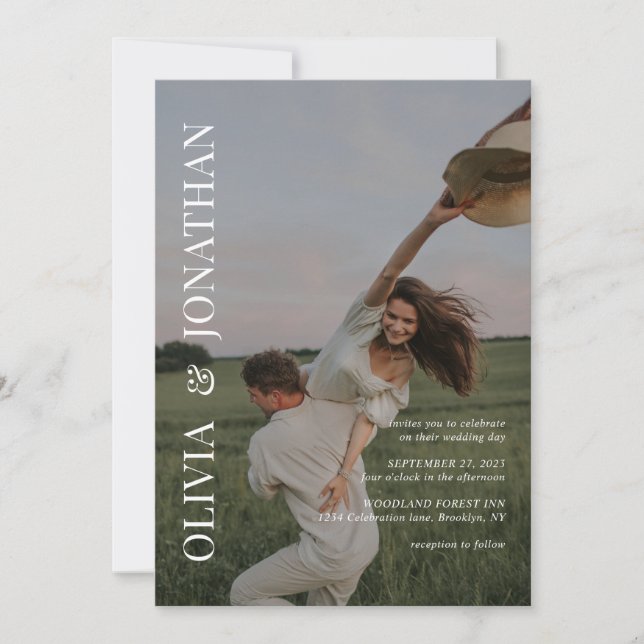 Invitation Mariage photo classique simple (Devant)