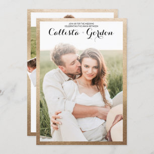 Invitation Mariage photo Collage simple or moderne