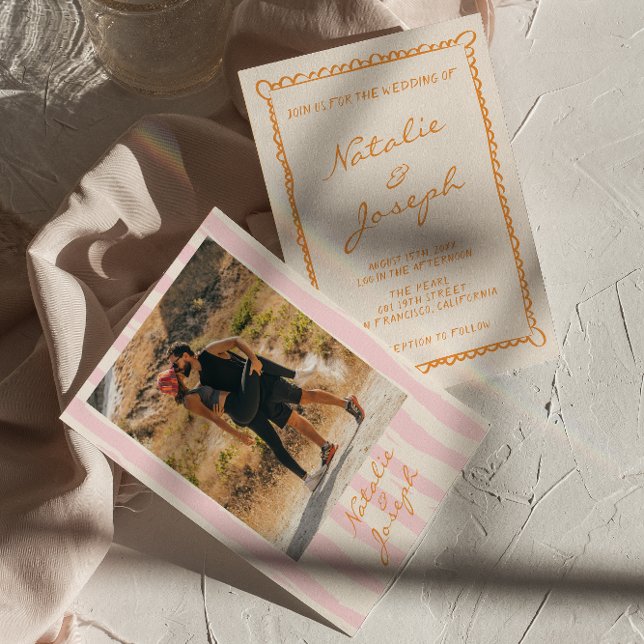 Invitation Mariage photo coloré à la main (Créateur téléchargé)