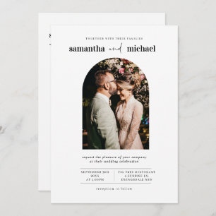 Invitation Mariage photo contemporain simple et moderne