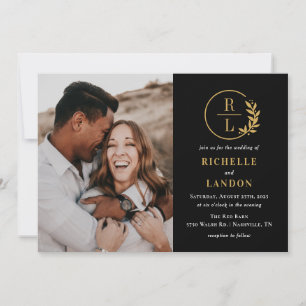 Invitation Mariage photo couleur éditable de la couronne tend