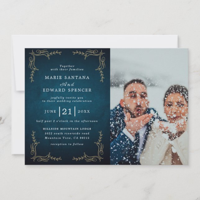 Invitation Mariage photo Couple personnalisé (Devant)