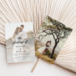 Invitation Mariage photo de calligraphie rustique