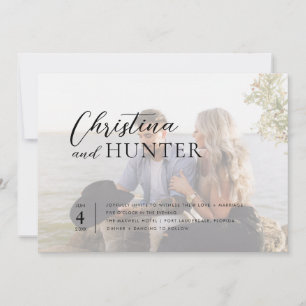Invitation Mariage photo de code QR de script moderne