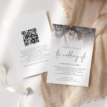Mariage photo de code QR de script moderne