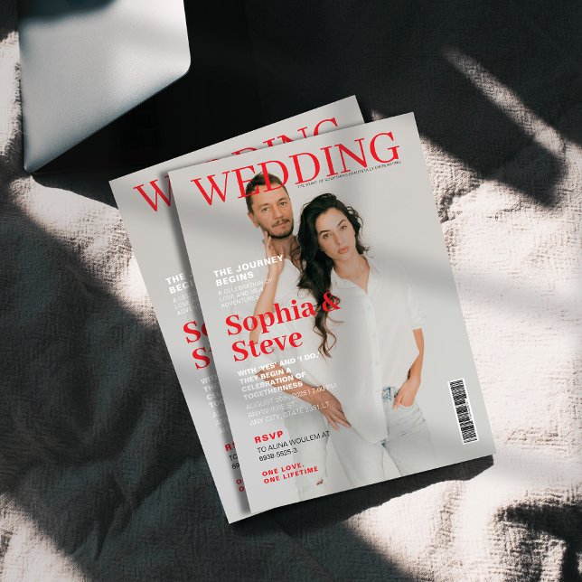 Invitation Mariage photo de couverture de magazine unique (Créateur téléchargé)
