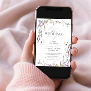 Invitation Mariage photo de Fleur sauvage violet