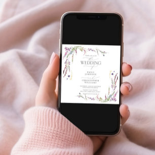 Invitation Mariage photo de Fleur sauvage violet