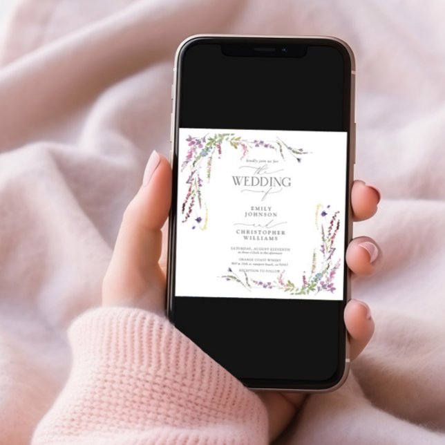 Invitation Mariage photo de Fleur sauvage violet (Créateur téléchargé)