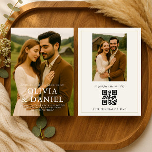 Invitation Mariage Photo de Grange de Campagne Rustique