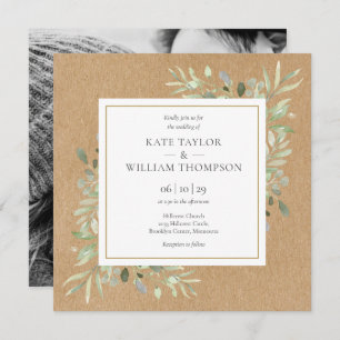 Invitation Mariage photo de Greenertic Rustic Kraft
