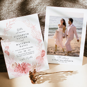 Invitation Mariage Photo de Plage aux Coquillages de la Côte