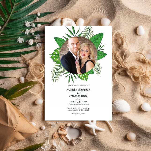 Invitation Mariage photo de plage d'été tropical (Créateur téléchargé)
