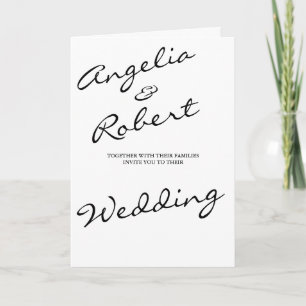 Invitation Mariage photo de script blanc écrit à la main mode