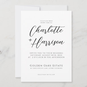 Invitation Mariage photo de script manuscrit moderne