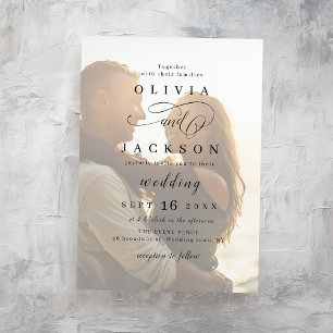 Invitation Mariage photo de script romantique simple