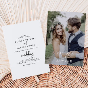 Invitation Mariage photo de script rustique