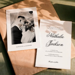 Invitation Mariage Photo de Style Élégant Classique