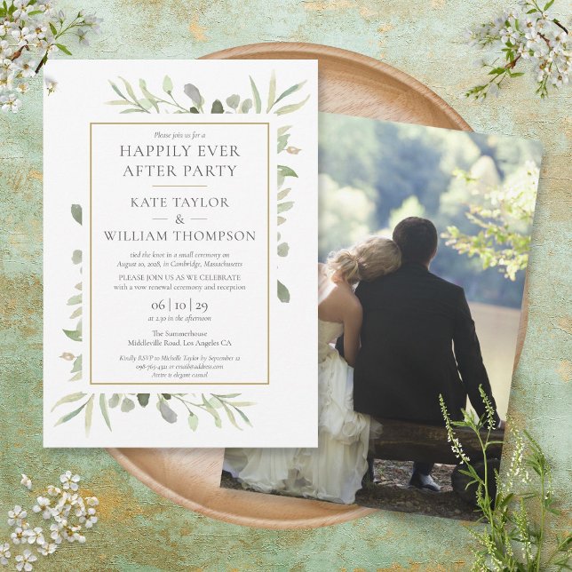 Invitation Mariage Photo de verdure de Fête de bonheur éterne (Créateur téléchargé)