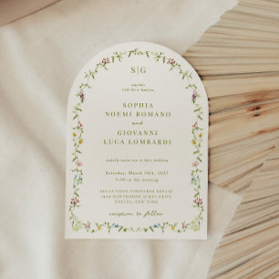 Invitation MARIAGE photo du cadre d'arc Fleur sauvage VERONA