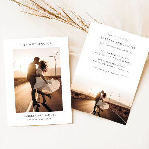 Invitation Mariage photo du coucher de soleil romantique