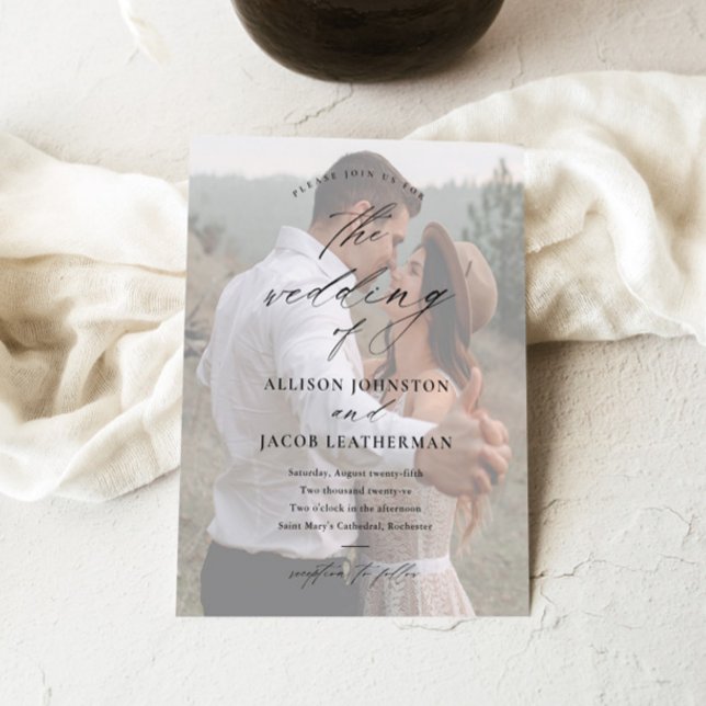 Invitation Mariage photo écriture élégante (Créateur téléchargé)