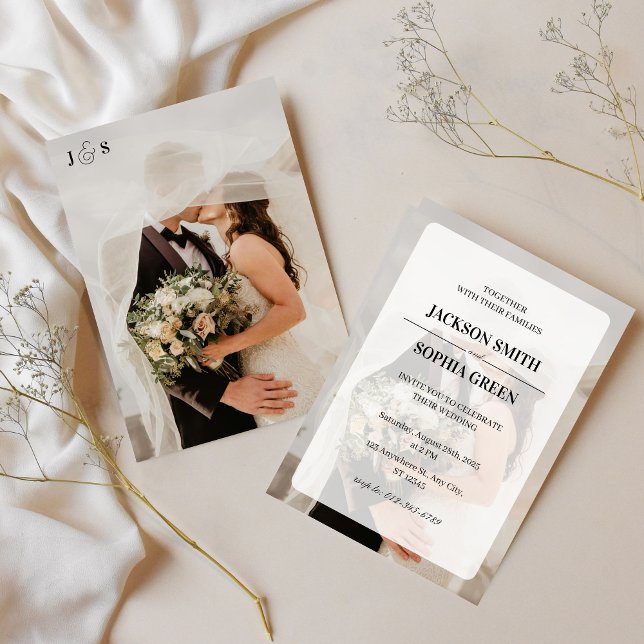 Invitation Mariage Photo Élégant (Créateur téléchargé)