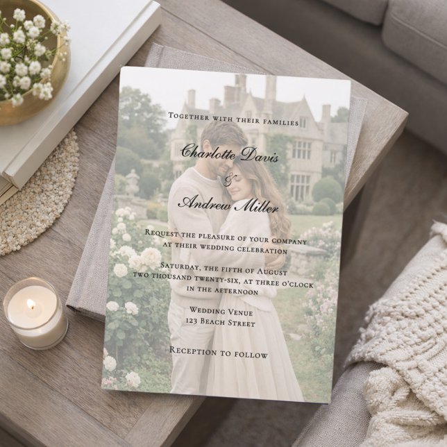 Invitation Mariage photo élégant moderne (Créateur téléchargé)
