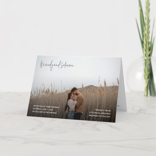 Invitation Mariage Photo Élégant Moderne (Devant)
