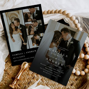Invitation Mariage photo élégant QR Code