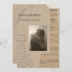 Invitation mariage photo esthétique papier vintage