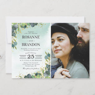 Invitation Mariage photo Eucalyptus