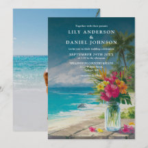 Mariage Photo Fleur Jar Mason de Plage Tropicale
