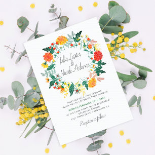 Invitation Mariage photo Fleur sauvage Pastel Dahlia