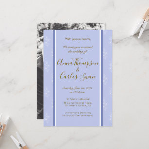Invitation Mariage photo floral de la Vodka bleue