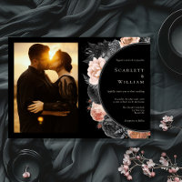 Mariage photo horizontal Vintage gothique noir