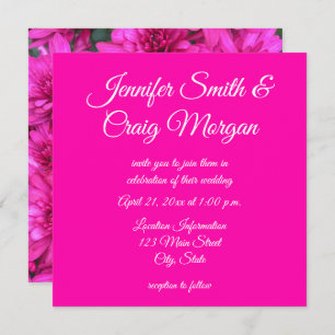 Invitation Mariage photo Hot Pink Mums