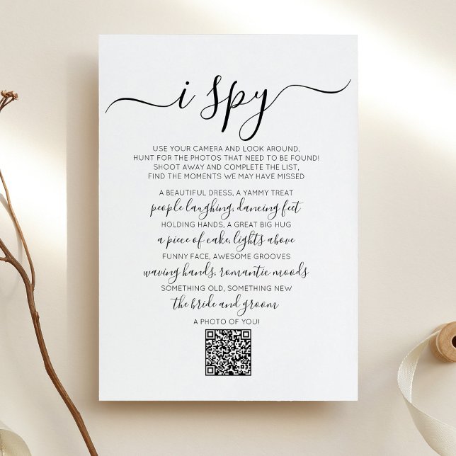 Invitation Mariage Photo Hunt Jeu I Spy Jeu QR Code Card (Créateur téléchargé)