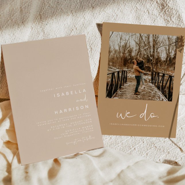 Invitation MARIAGE photo INDIE Bohemian Beige et Terracotta (Créateur téléchargé)