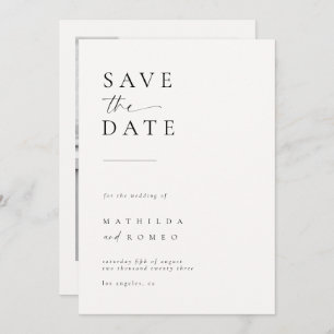 Invitation Mariage photo ivoire minimaliste Enregistrer la da