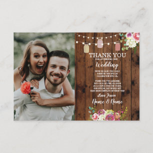 Invitation Mariage photo Jars Wood Fiançailles