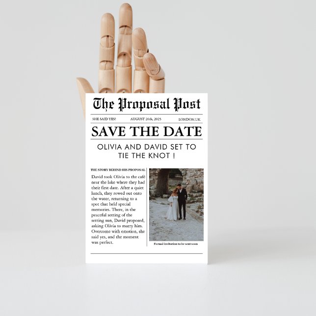 Invitation Mariage photo journal chic unique enregistrer la d (Créateur téléchargé)