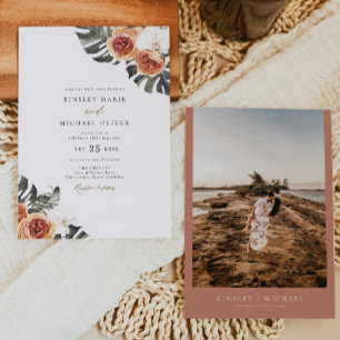 Invitation Mariage photo KINSLEY Tropical Boho Terracotta