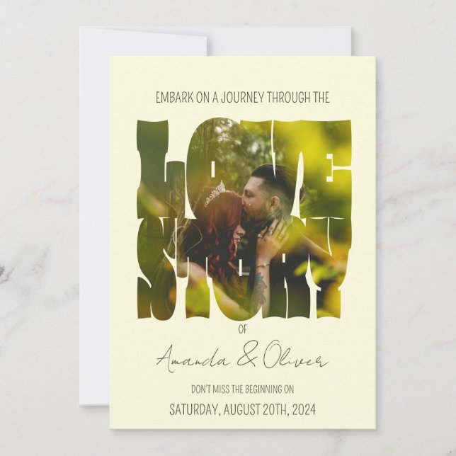 Invitation Mariage photo Letting Love Story (Devant)