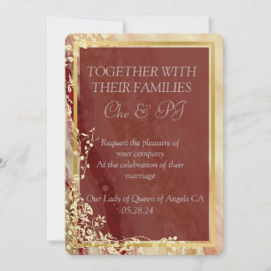 Invitation Mariage photo marbre classique